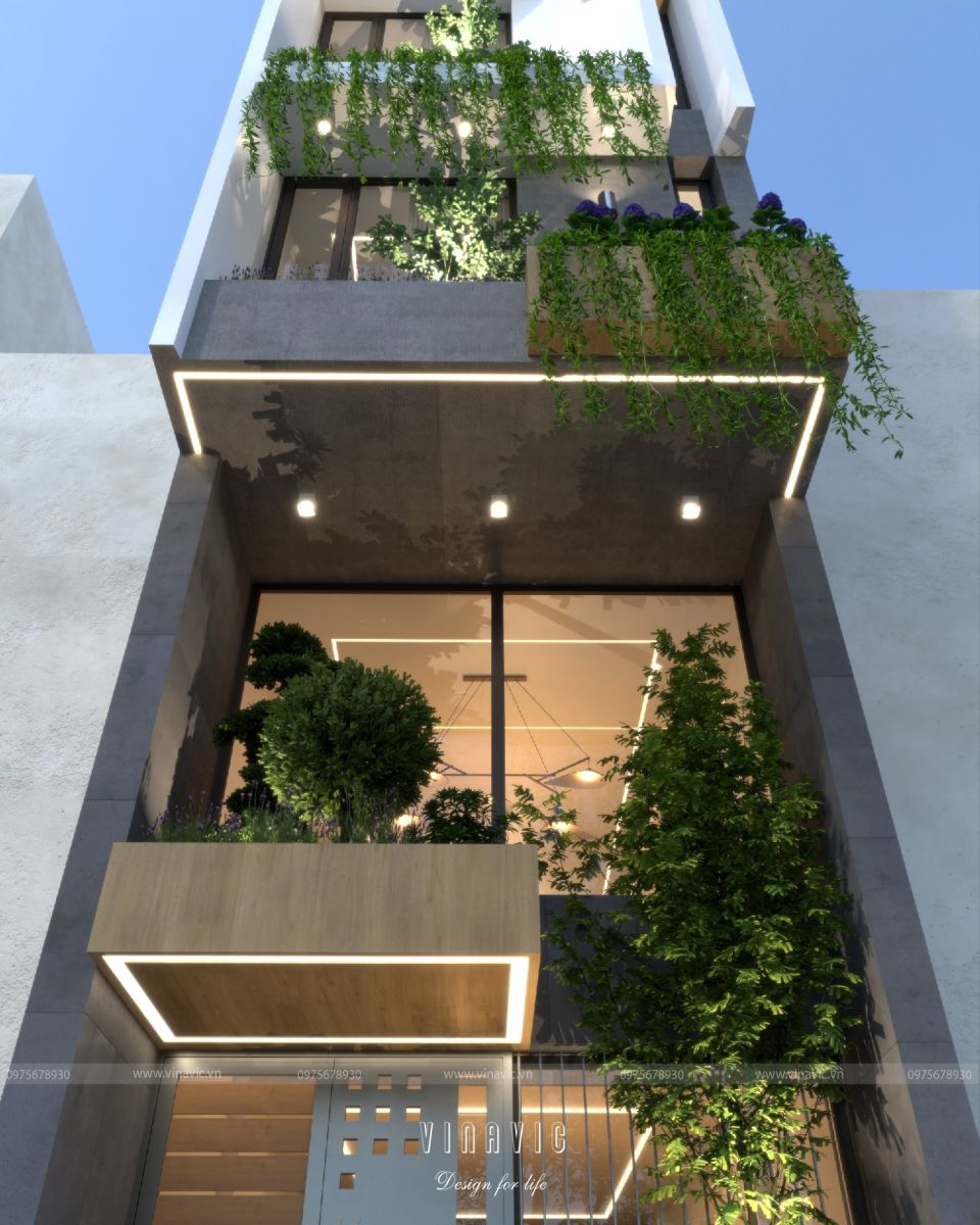 Thiết kế nhà phố 4 tầng 1 tum với ngoại thất tối giản nhưng vẫn cuốn hút ánh nhìn
