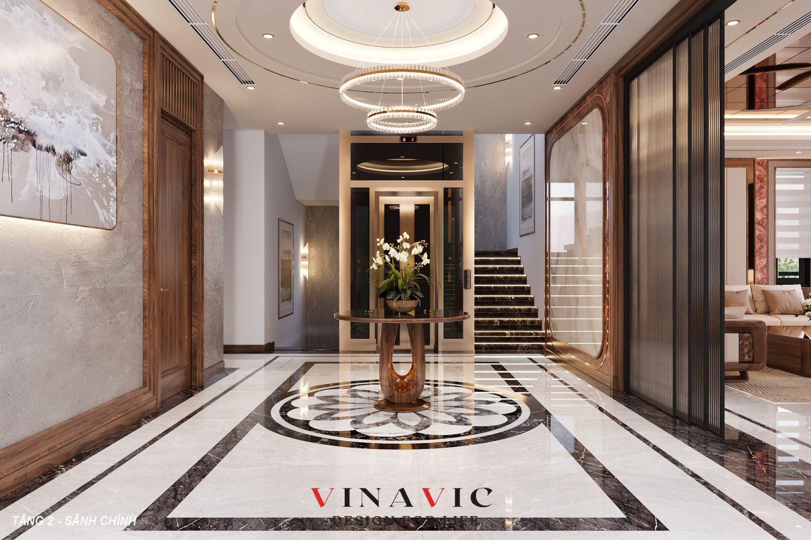 Thiết kế nội thất biệt thự 4 tầng 300m2 (CĐT: Mr Khánh - Vĩnh Phúc) NT2328