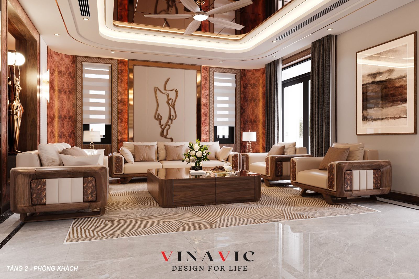 Thiết kế nội thất biệt thự 4 tầng 300m2 (CĐT: Mr Khánh - Vĩnh Phúc) NT2328