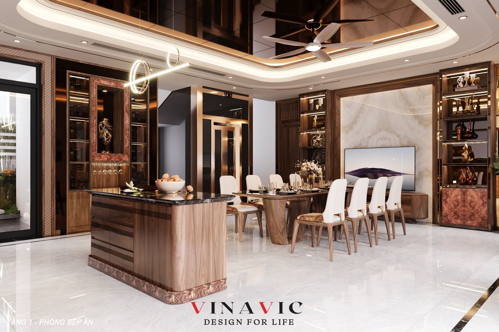 Thiết kế nội thất biệt thự 4 tầng 300m2 (CĐT: Mr Khánh - Vĩnh Phúc) NT2328