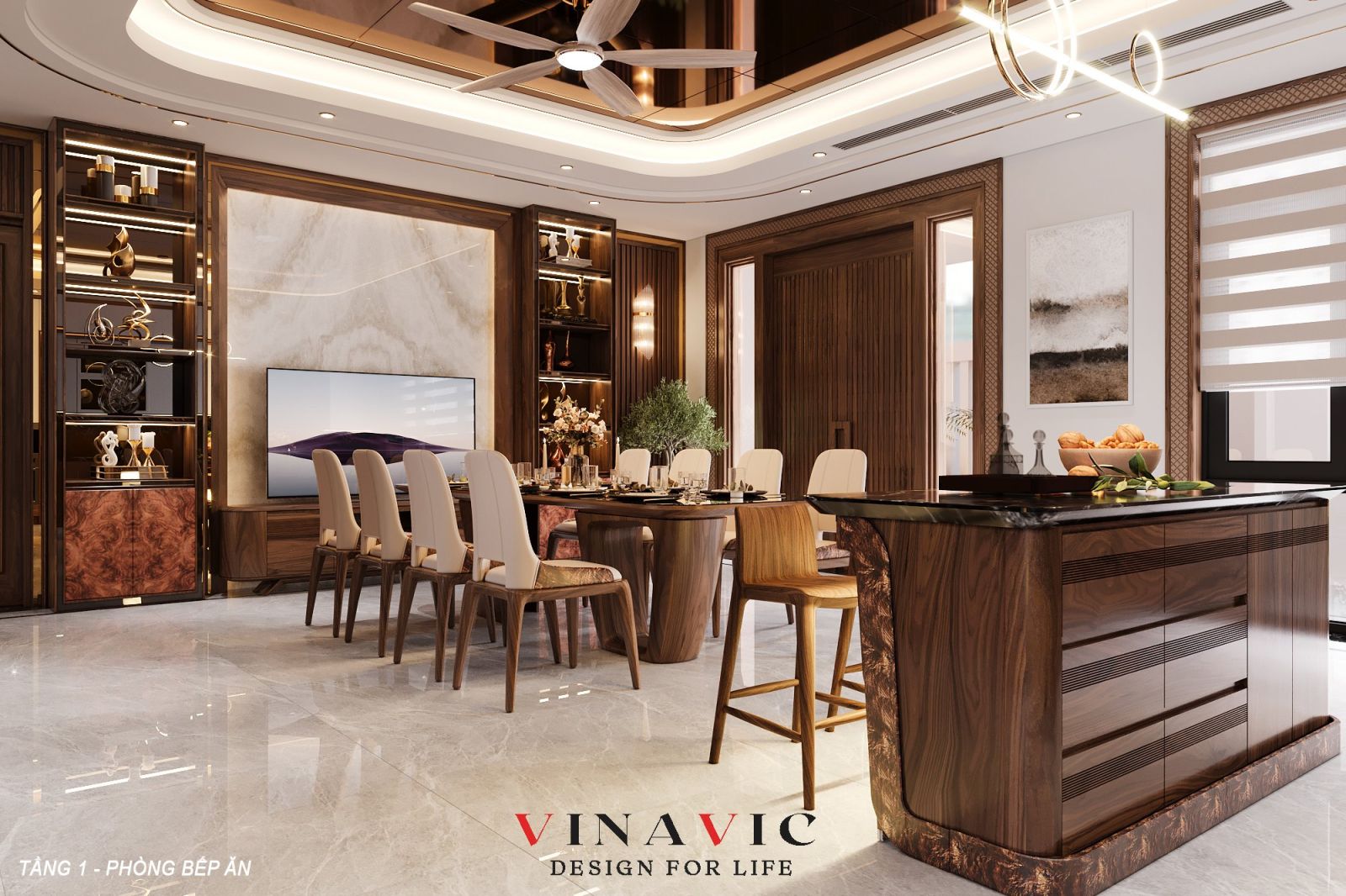 Thiết kế nội thất biệt thự 4 tầng 300m2 (CĐT: Mr Khánh - Vĩnh Phúc) NT2328