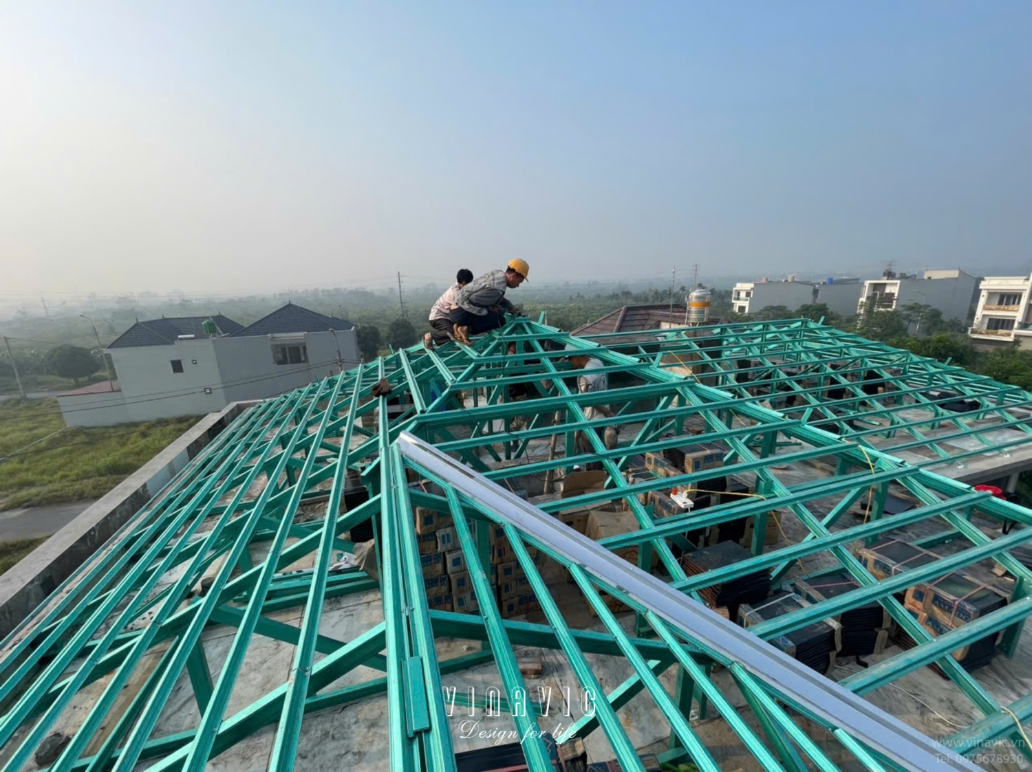 Thi công biệt thự 3 tầng hiện đại 255m2