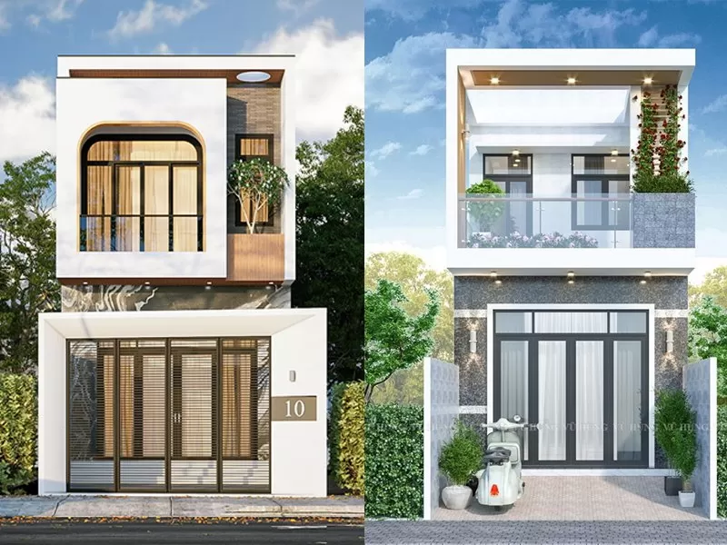 Mẫu nhà ống 2 tầng 3 phòng ngủ đơn giản thu hút