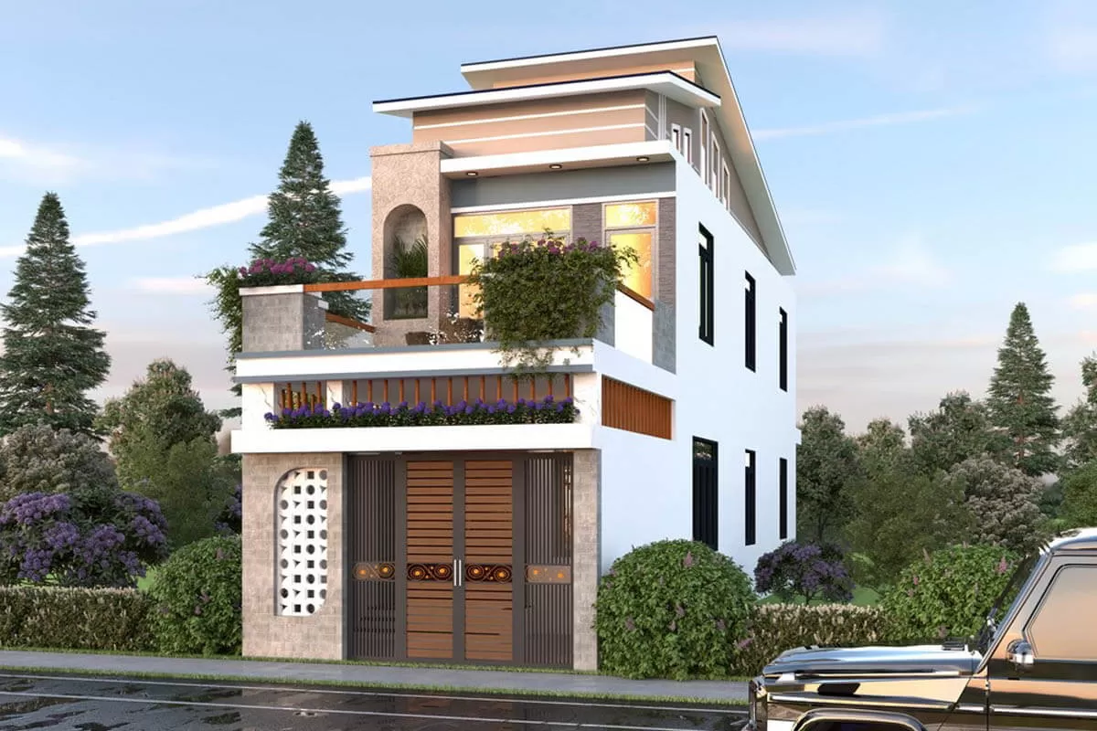 Mẫu nhà ống 2 tầng 5x18m có gara thuận tiện