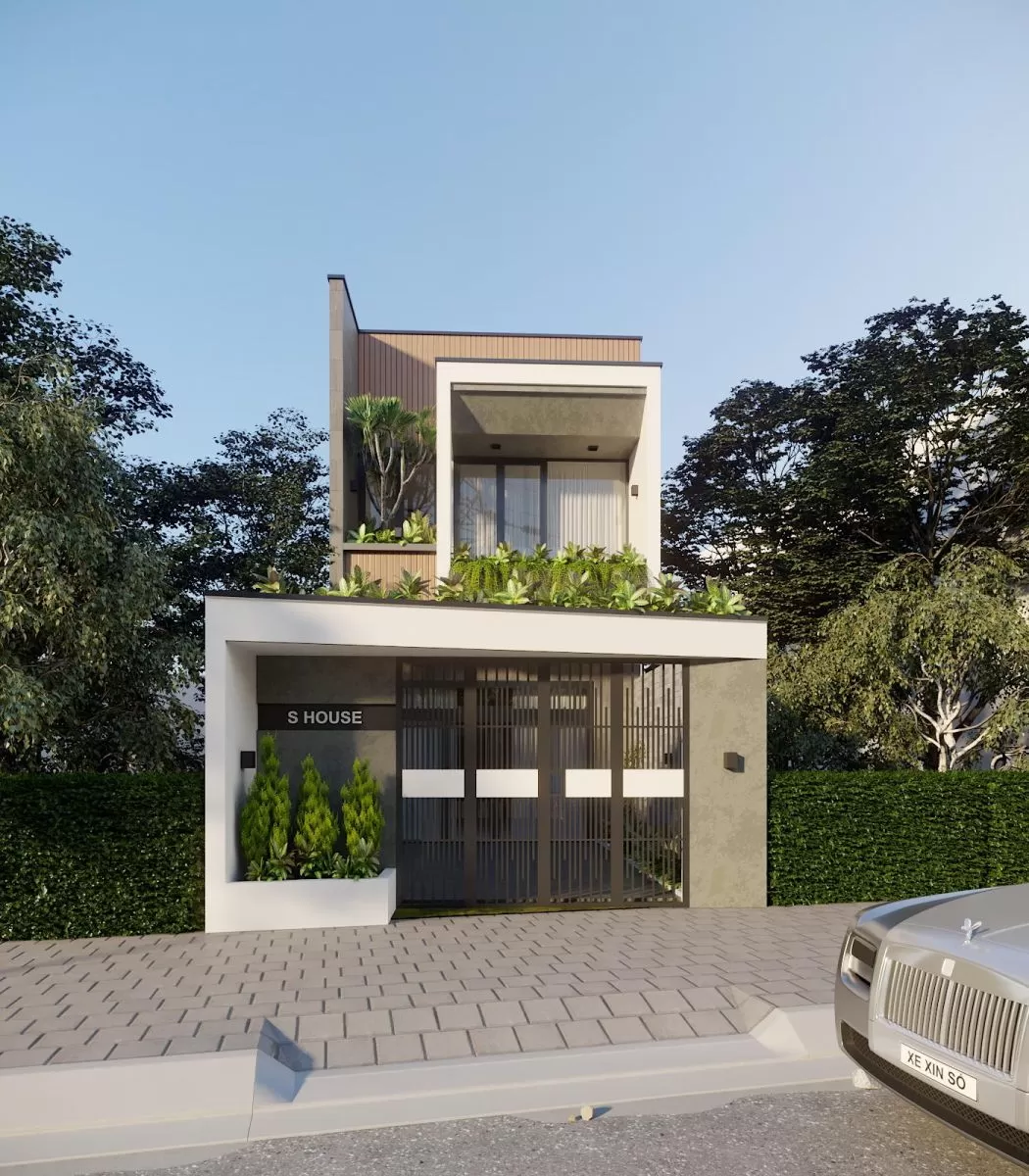 Mẫu nhà phố 2 tầng 4 phòng ngủ 90m2 500 triệu tối giản