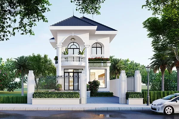 Mẫu thiết kế nhà mặt tiền 5m 2 tầng kiểu Pháp tiện nghi