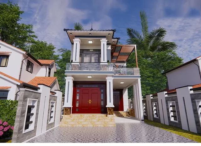 Nhà ống kiểu Nhật chữ L sang trọng được yêu thích phổ biến hiện nay