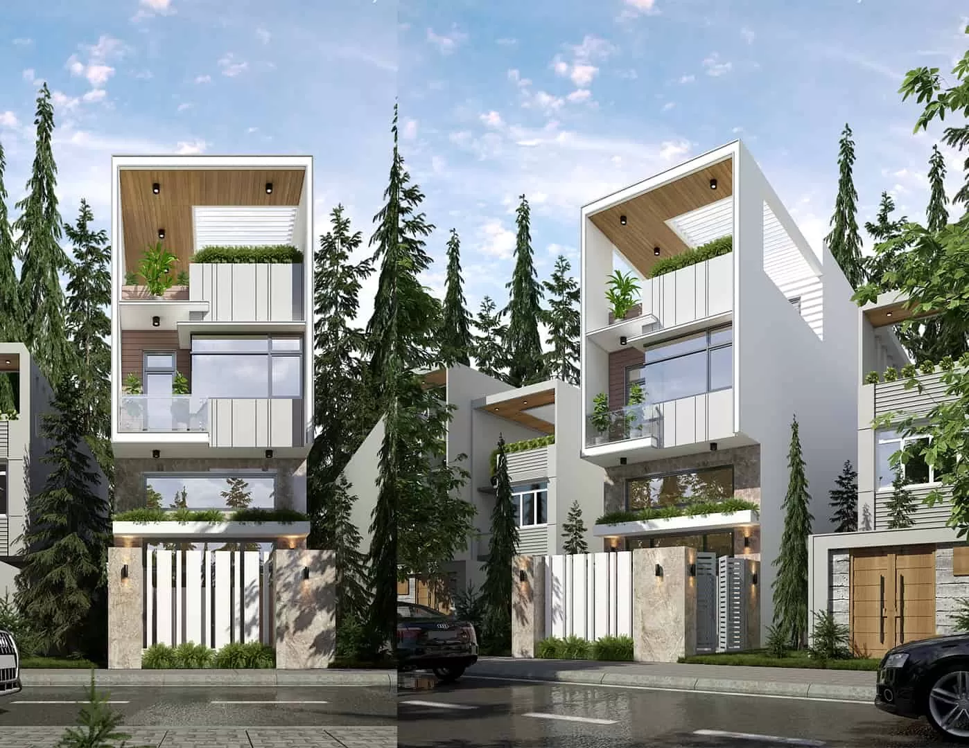 Mẫu nhà ống 4 tầng đẹp hiện đại với công năng 4 phòng ngủ