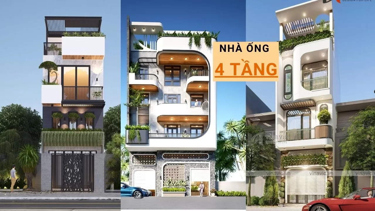 50 mẫu nhà ống 4 tầng đẹp hiện đại dẫn đầu hiện nay