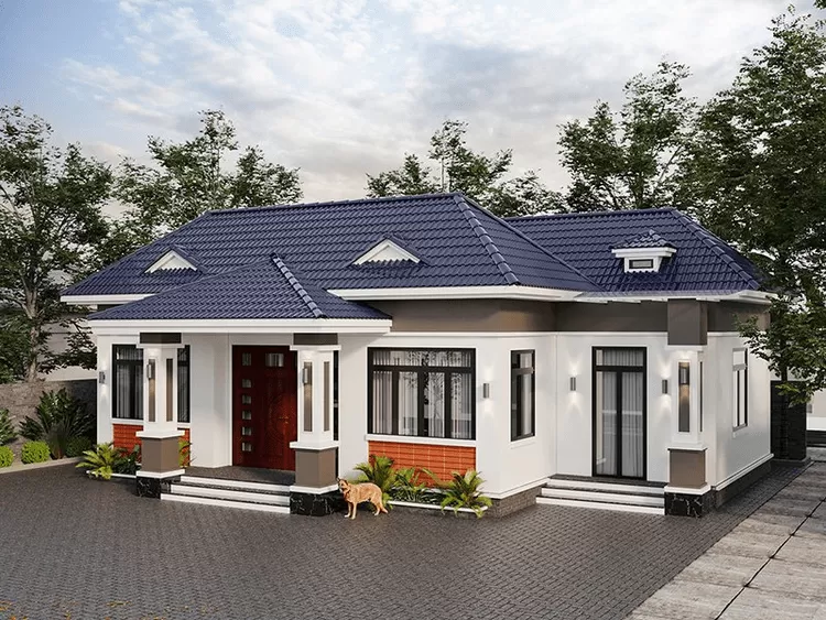 Dự trù kinh phí thiết kế và thi công Nhà cấp 4 mái nhật 2 phòng ngủ