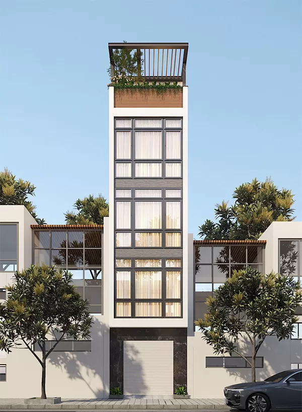 Nhà 4 tầng 50m2 bố trí sân thượng thông thoáng