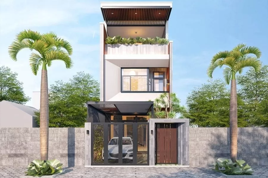 Mẫu nhà 4x10m 3 phòng ngủ xây phổ biến ở nông thôn