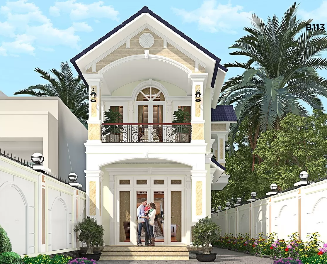 Mẫu thiết kế nhà 3 phòng ngủ 40m2 tối giản tiết kiệm chi phí