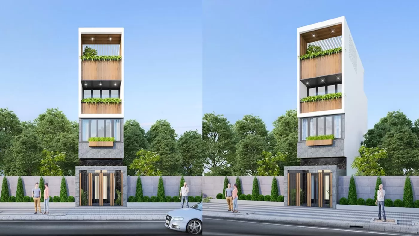 Thiết kế nhà 4x10m2 3 phòng ngủ phong cách hiện đại đẹp mắt