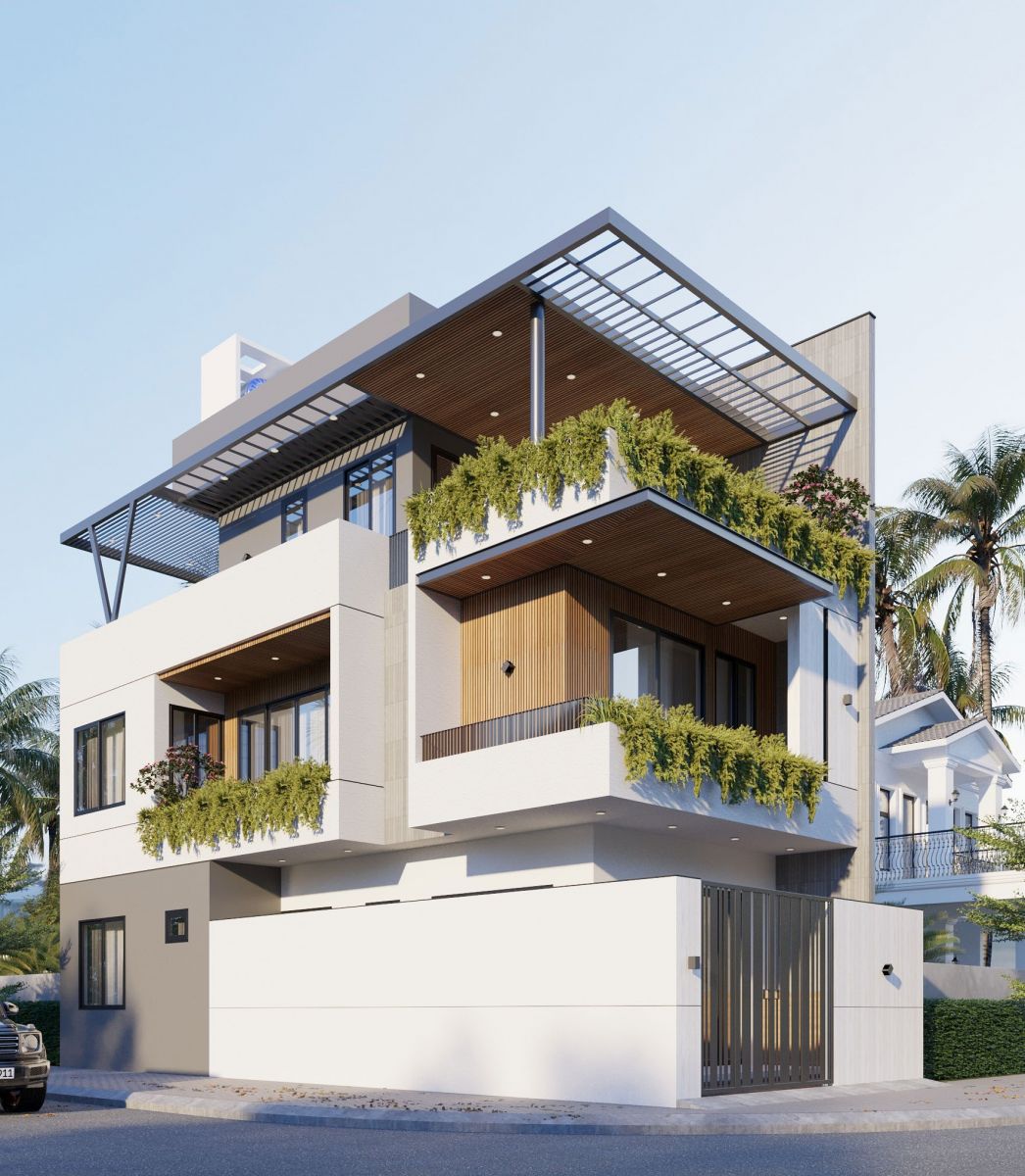 Thiết kế nhà 2 mặt tiền 2 tầng nhỏ gọn