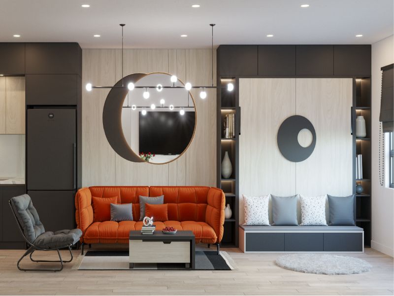 Mẫu phòng khách nhỏ gọn đẹp mắt sang trọng nhà 40m2