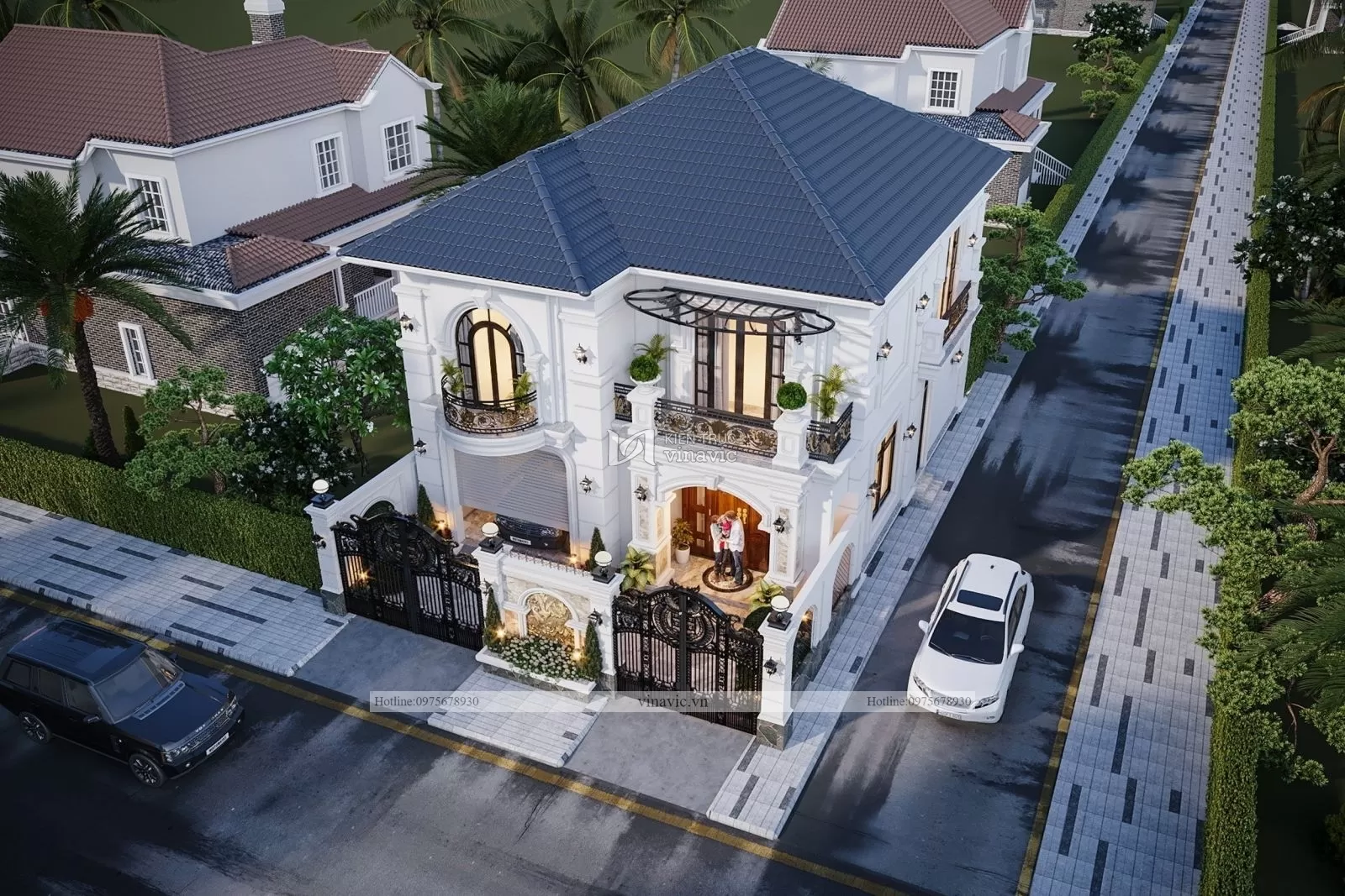 Biệt thự Tân Cổ Điển kiểu Pháp 2 tầng mái Nhật sang trọng, ấm cúng