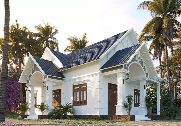 Mẫu nhà cấp 4 hiện đại mái thái 8x12 