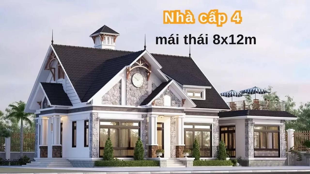 Những mẫu nhà cấp 4 mái thái 8x12m xu hướng mới nhất 2024