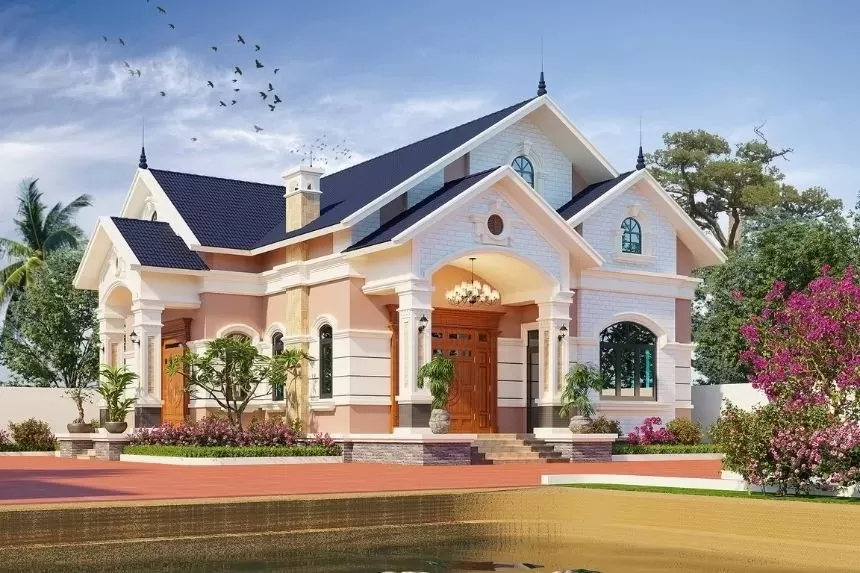 Nhà mái thái Tân Cổ Điển 8x12m cấp 4 đẹp mắt hấp dẫn