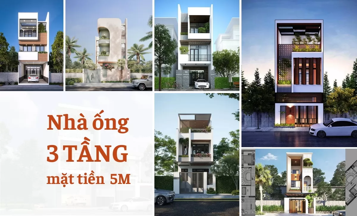 TOP 55+ mẫu nhà ống đẹp 3 tầng 5m mặt tiền thịnh hành nhất