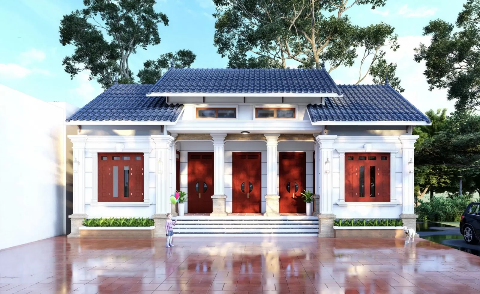 Mẫu nhà 3 gian mái nhật lạ mắt cuốn hút