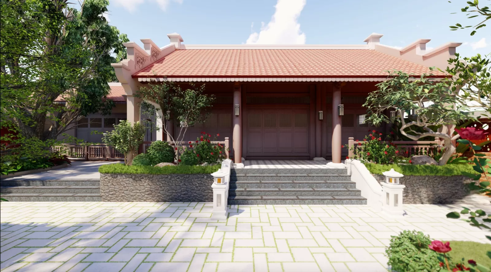 Mẫu nhà gỗ 3 gian mái nhật đậm chất truyền thống