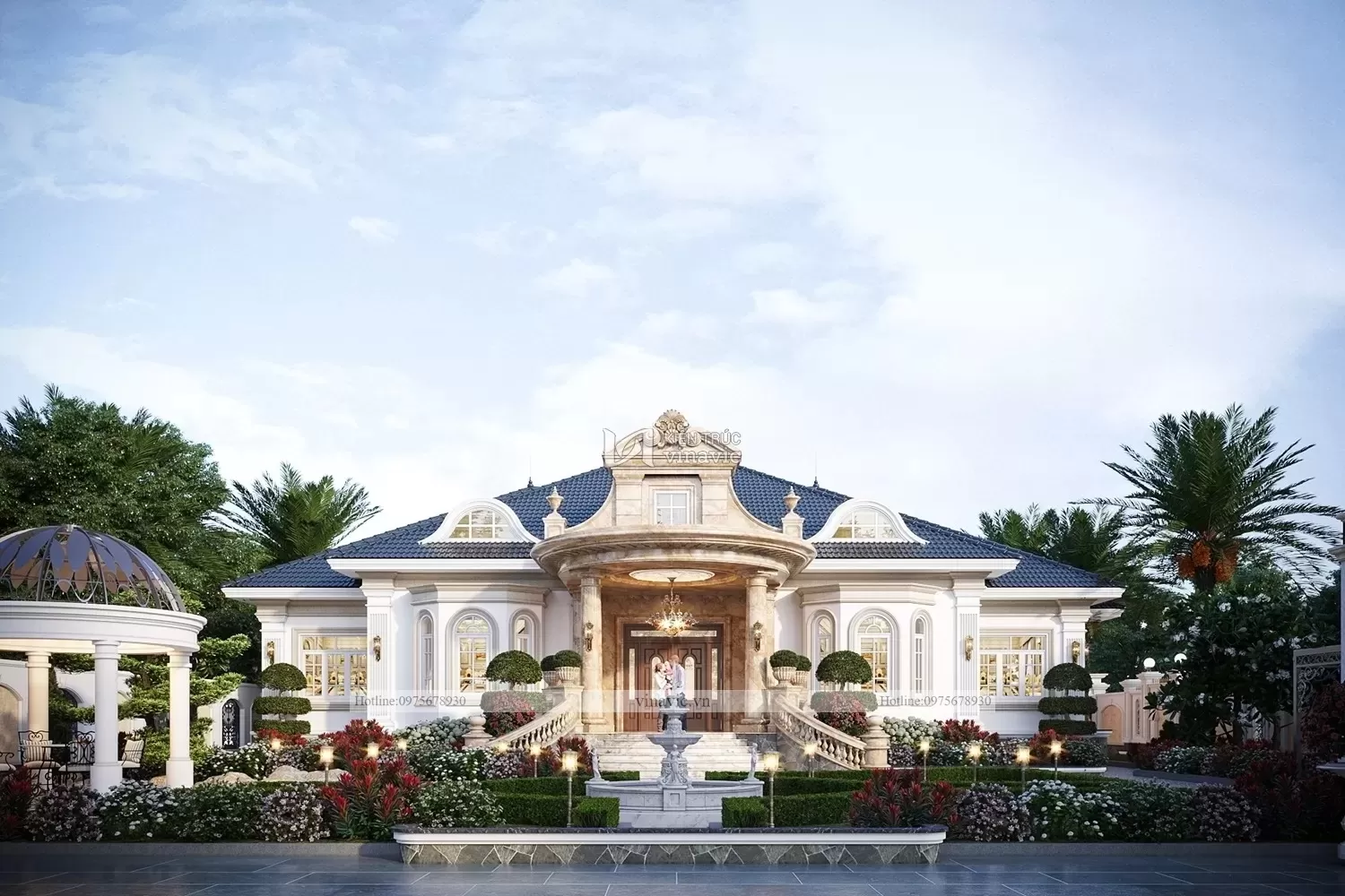 Mẫu nhà 1 tầng Tân Cổ Điển sang trọng cuốn hút