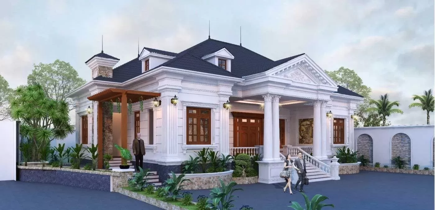 Nhà mái nhật 1 tầng Tân Cổ Điển đáp ứng công năng 3 phòng ngủ tiện nghi