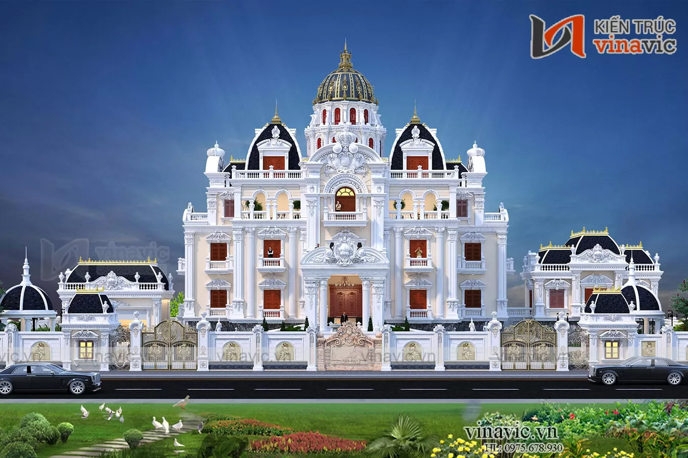 Lâu đài Tân Cổ Điển kiểu Pháp bề thế cuốn hút