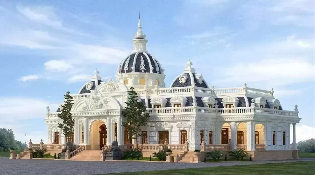 Mẫu lâu đài Tân Cổ Điển trên khuôn viên đất rộng rãi