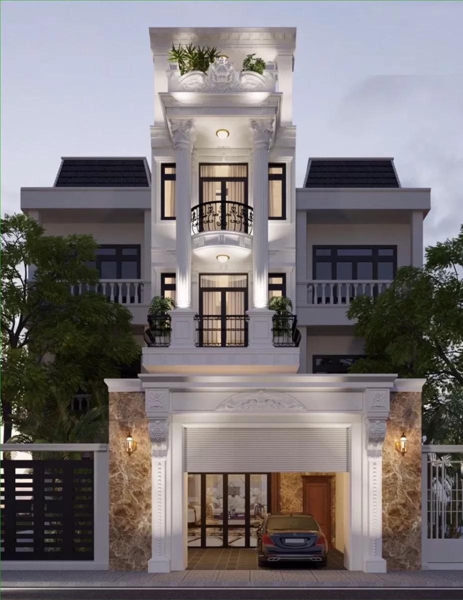 Mẫu thiết kế nhà ống 4x12m 3 tầng tân cổ điển