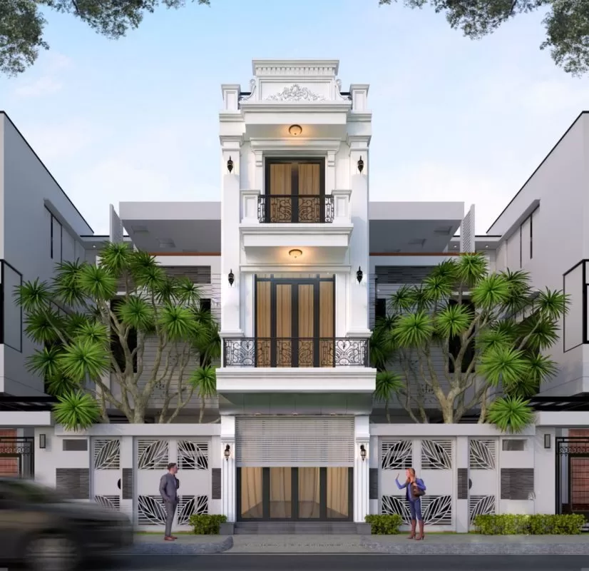 Mẫu thiết kế nhà ống 4x12m 3 tầng tân cổ điển