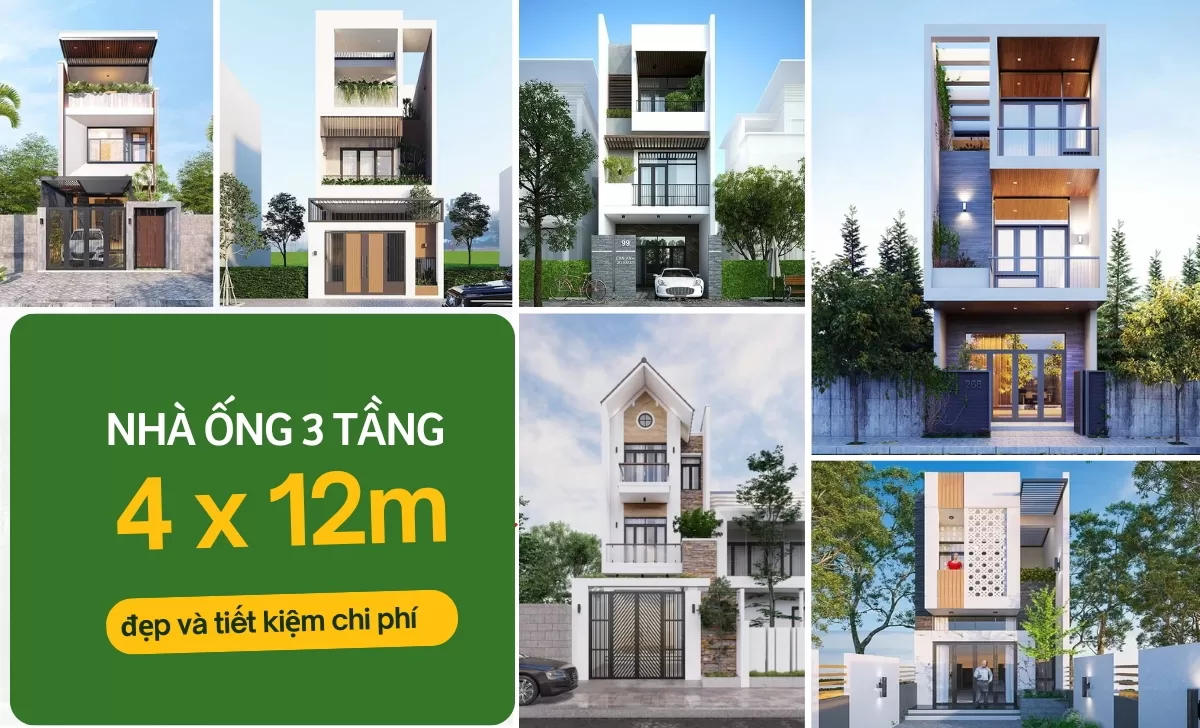 Mẫu nhà ống 3 tầng 4x12m đẹp
