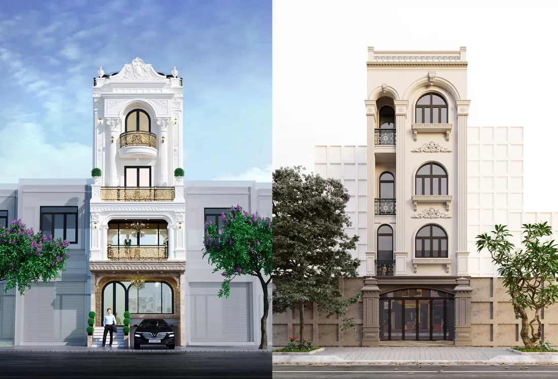 Nhà tân cổ điển 3 tầng 5x20m có gác lửng