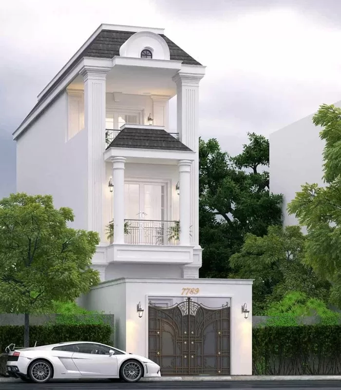 Nhà tân cổ điển 3 tầng 5x20m có gara để oto