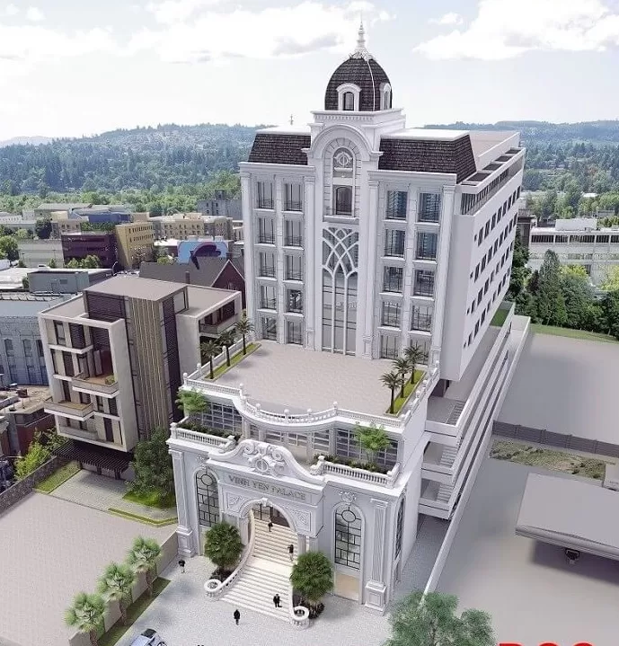 Mẫu thiết kế khách sạn 10x20m Tân Cổ Điển trang nhã