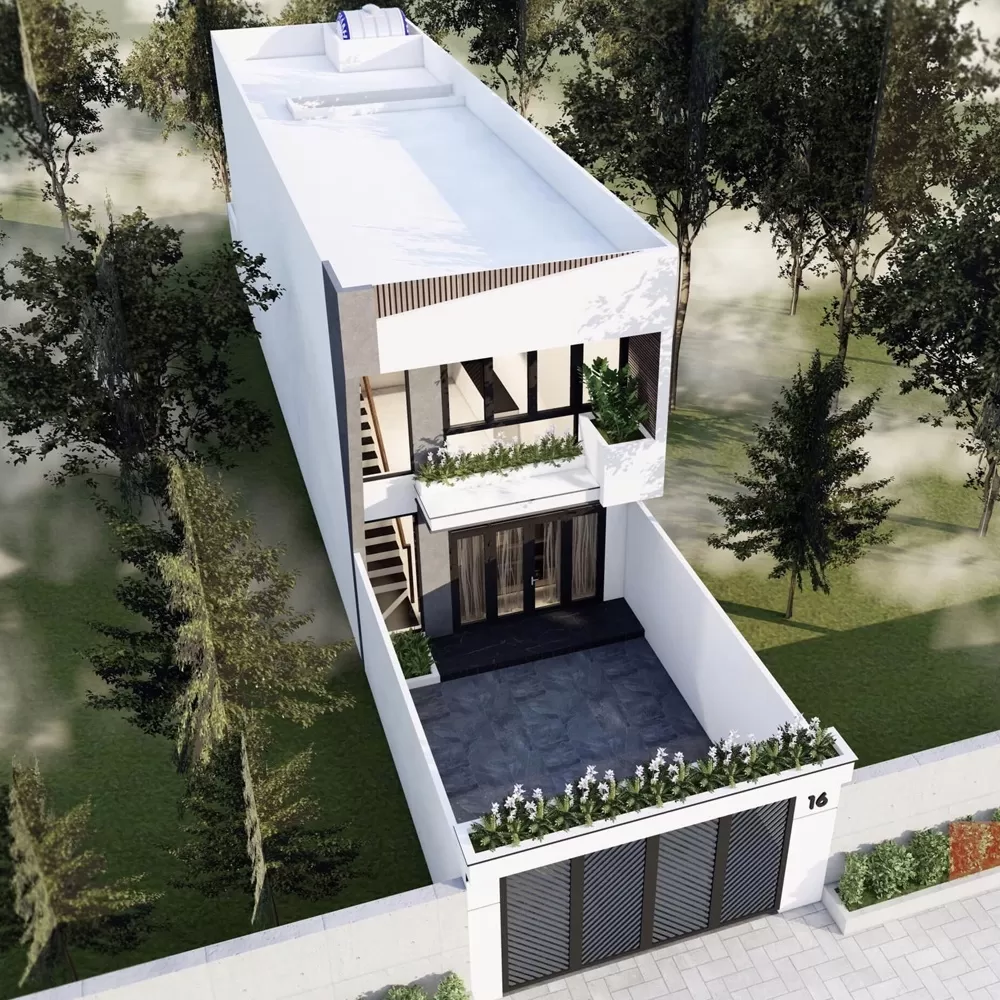 Nhà 2 tầng mặt tiền 5m đáp ứng công năng 3 phòng ngủ tiện nghi