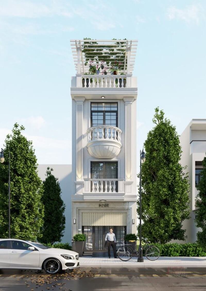 Nhà tân cổ điển 5x20m 3 tầng 1 tum