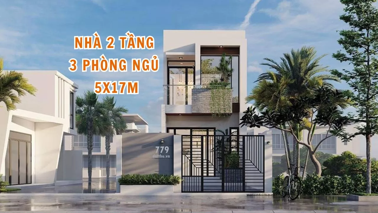 Những mẫu nhà 2 tầng 3 phòng ngủ 5x17 tiện nghi nhất