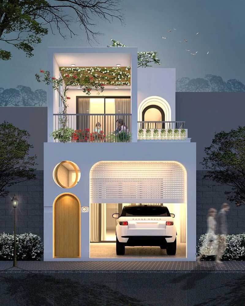 Thiết kế nhà 5x16m có gara đẹp độc đáo