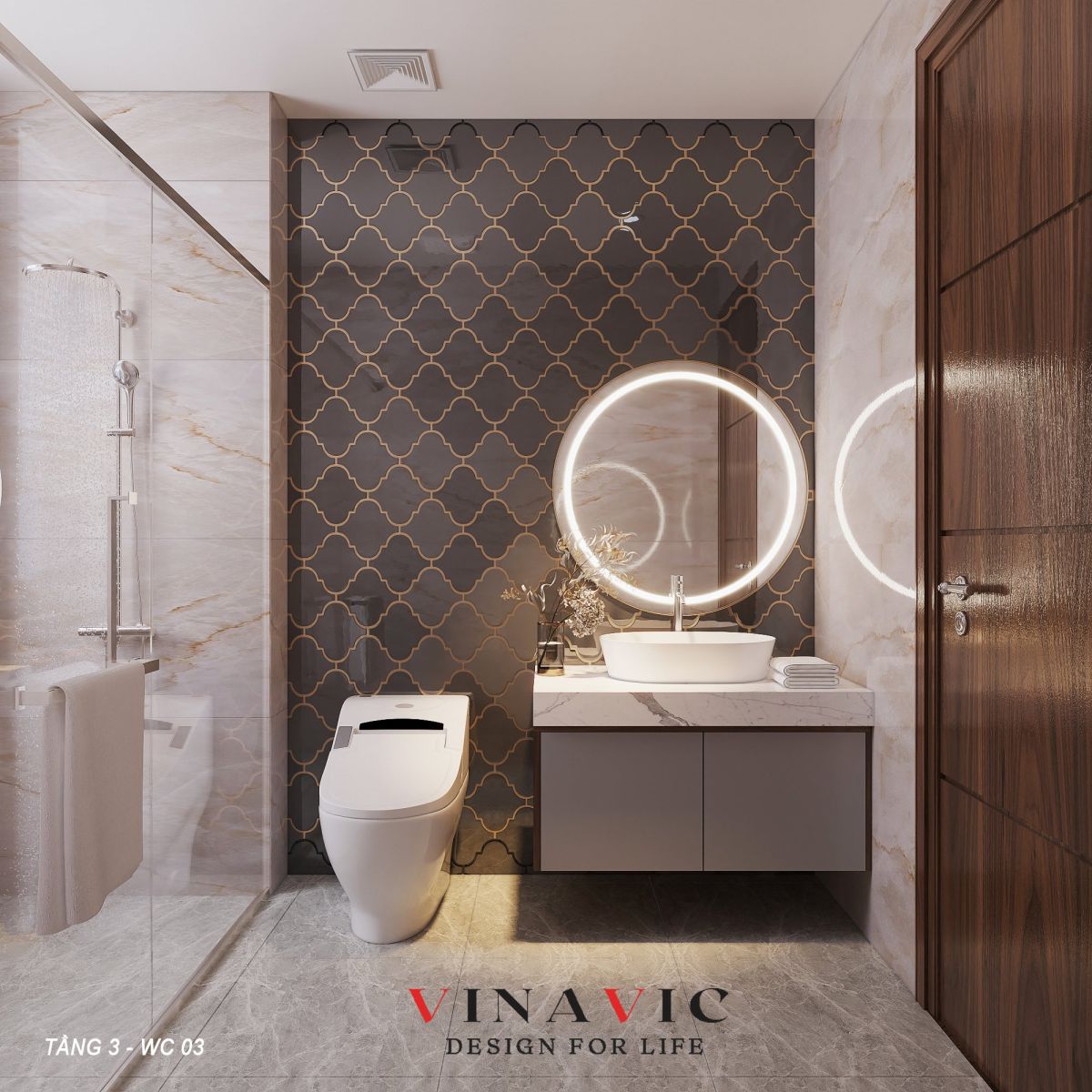 Thiết kế nội thất biệt thự 3 tầng hiện đại 150m2  (CĐT: Mr Thạch - Ninh Bình) NT2330