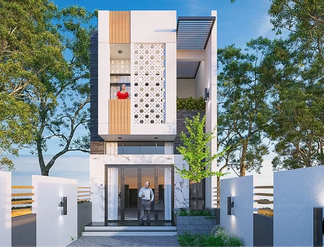 Mẫu nhà phố 5x12m hiện đại phá cách.