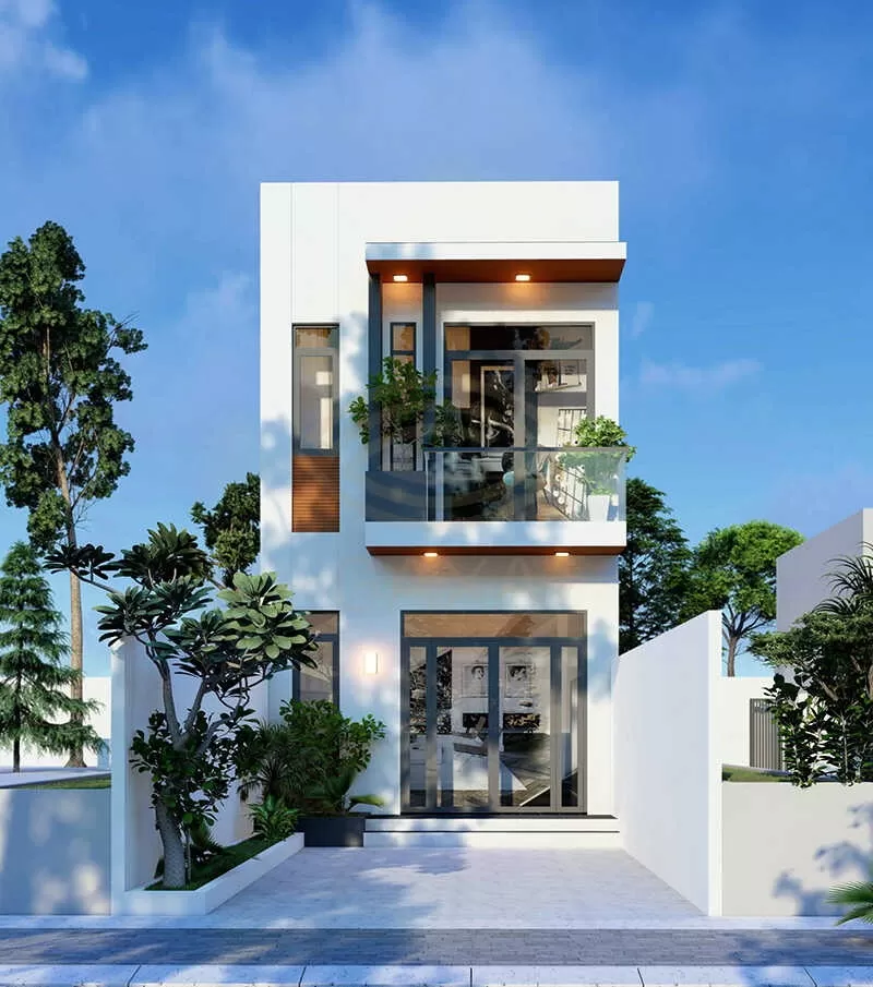 Thiết kế nhà 2 tầng 60m2 5x12m tối giản nhỏ gọn