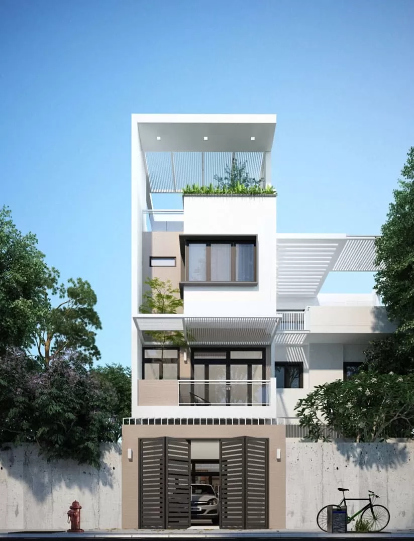 Nhà có gara giúp thuận tiện trong việc đỗ xe