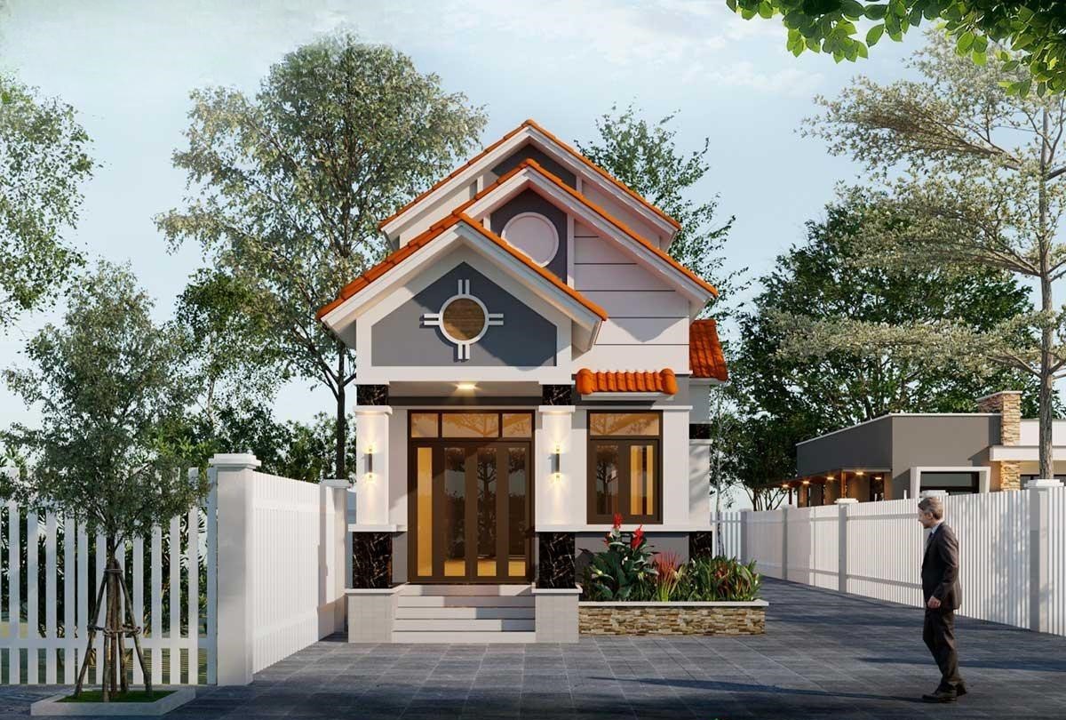 Mẫu nhà gác lửng mái thái 3 phòng ngủ 500 triệu