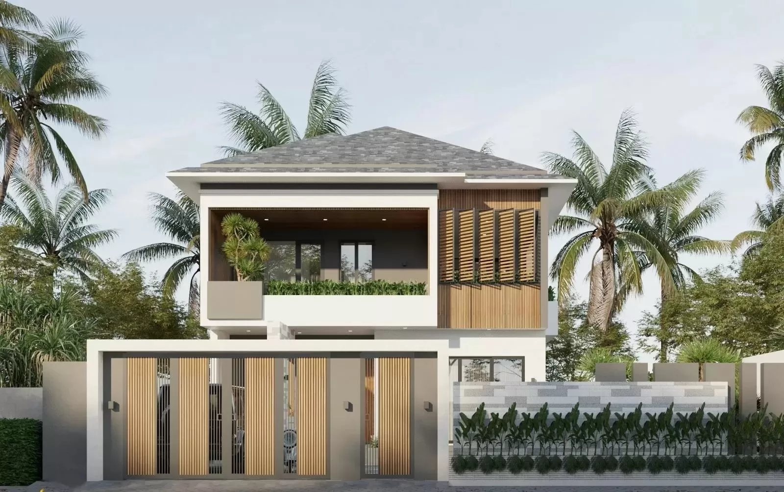 Thiết kế nhà 60m2 2 tầng dành cho bố mẹ ở quê