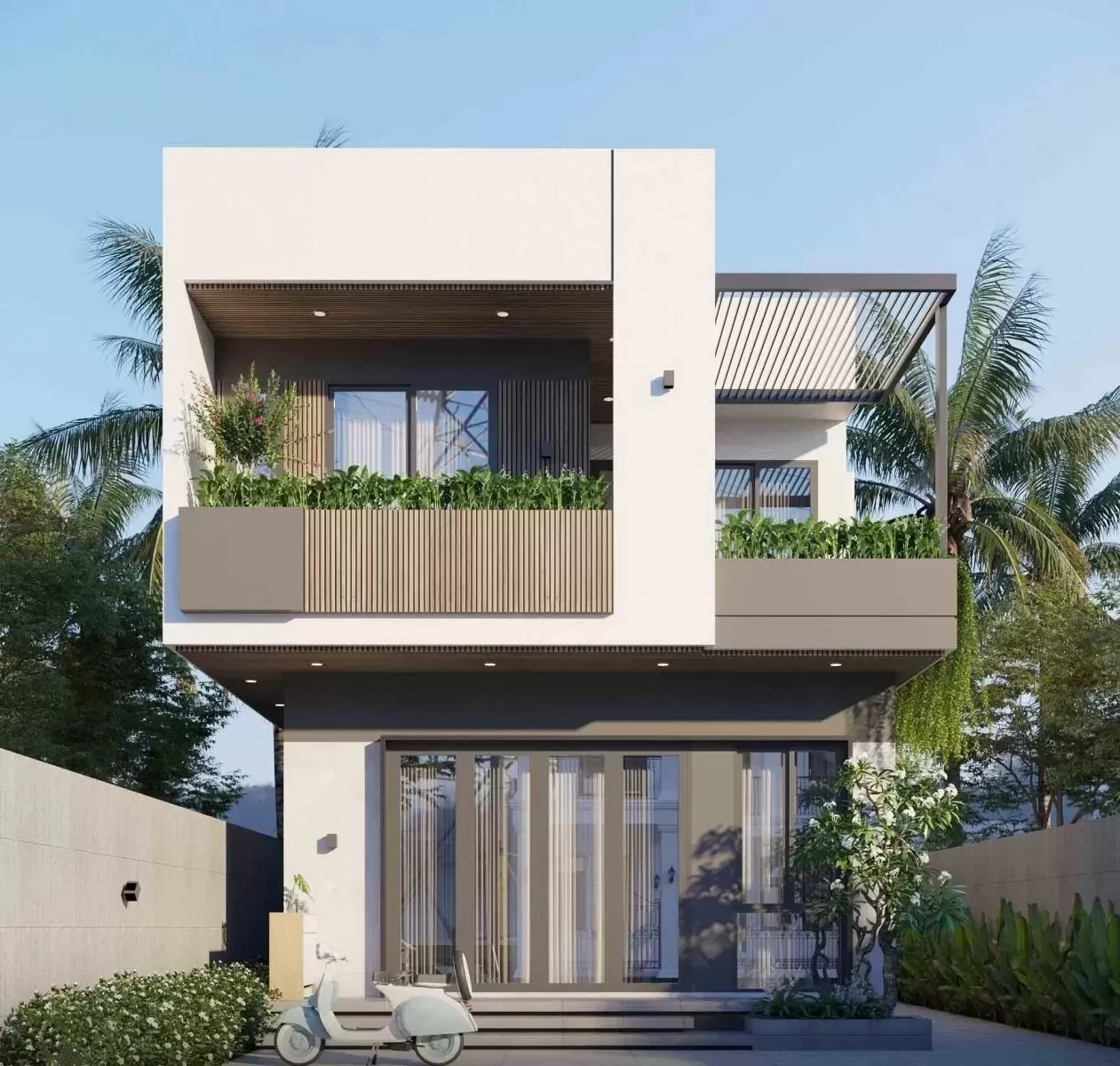 Thiết kế nhà 60m2 phong cách hiện đại tối giản