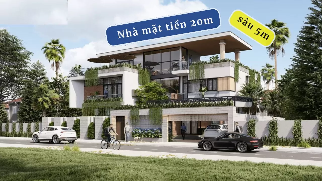 30 thiết kế nhà mặt tiền 20m sâu 5m được ưa chuộng nhất hiện nay