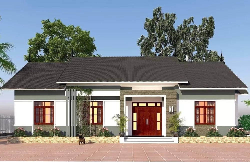 Nhà cấp 4 mặt tiền 20m sâu 5m phổ biến ở nông thôn